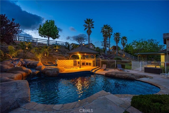 2575 Palomino Dr, Acton, CA 93510 - view of swimming pool featuring a gazebo and a patio