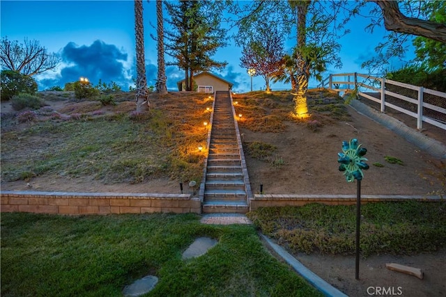 2575 Palomino Dr, Acton, CA 93510 - view of yard with stairway