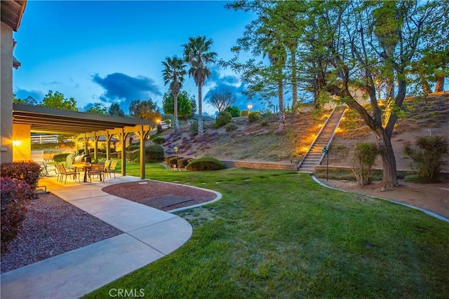 2575 Palomino Dr, Acton, CA 93510 - view of grassy yard with a patio area