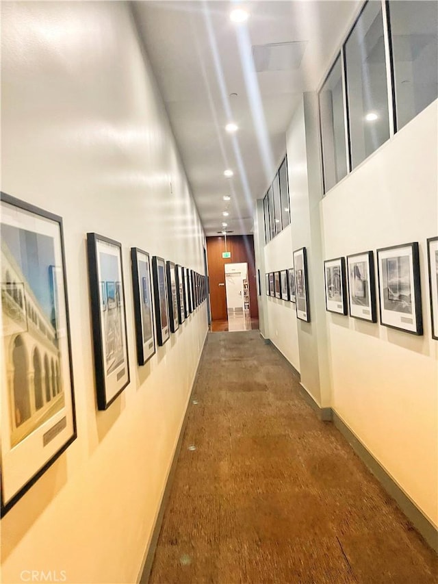 801 S Grand Ave Unit 1608, Los Angeles, CA 90017 - hallway with baseboards and recessed lighting