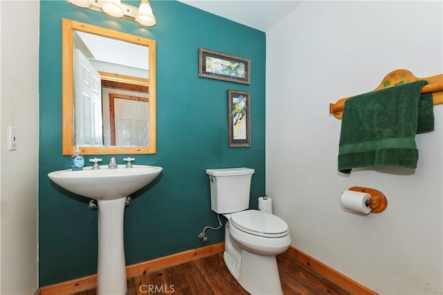 1415 Manzanita Way, Lake Arrowhead, CA 92352 - half bathroom with wood finished floors