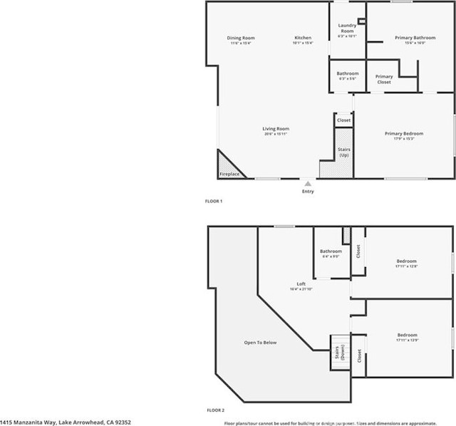 1415 Manzanita Way, Lake Arrowhead, CA 92352 - view of property floor plan