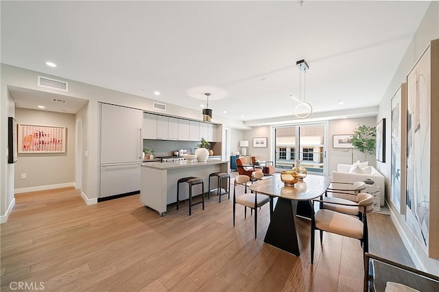 39 S Los Robles Ave Unit 6010, Pasadena, CA 91101 - dining area featuring light wood finished floors and recessed lighting