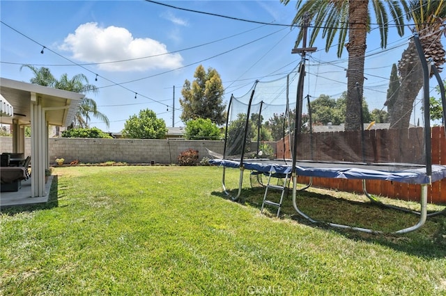 4220 Monticello Ave, Riverside, CA 92503 - fenced backyard featuring a trampoline