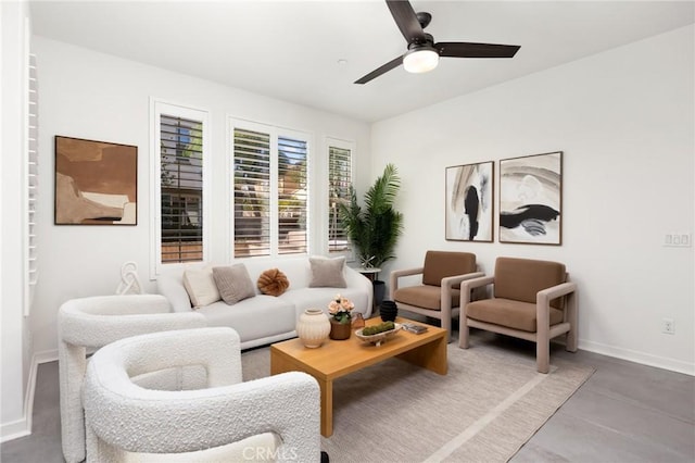 26 Prominence, Lake Forest, CA 92630 - living room with ceiling fan and concrete flooring