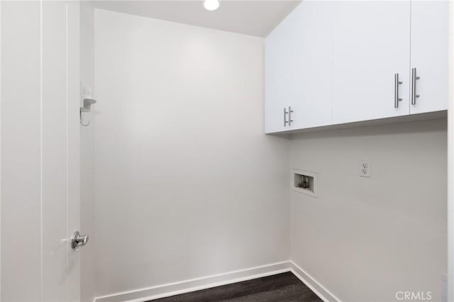 26 Prominence, Lake Forest, CA 92630 - laundry area featuring cabinet space, washer hookup, dark wood finished floors, and recessed lighting