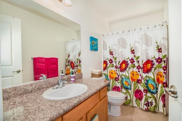 177 Jerome Ct, Nipomo, CA 93444 - bathroom with vanity, tile patterned flooring, and curtained shower