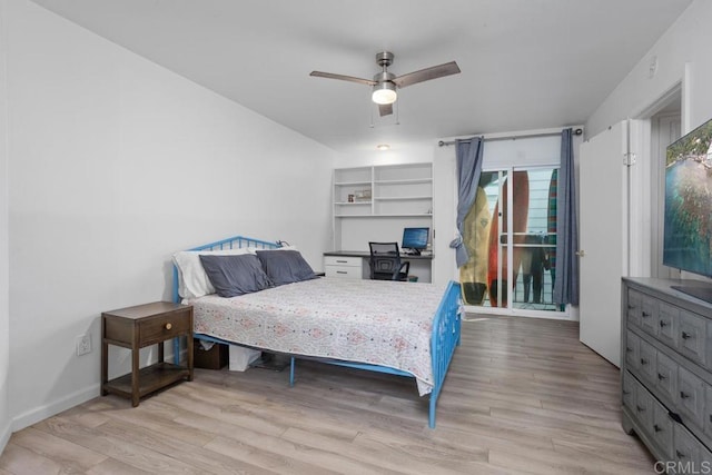 803 S Pacific St Unit 1, Oceanside, CA 92054 - bedroom featuring wood finished floors, ceiling fan, and access to outside