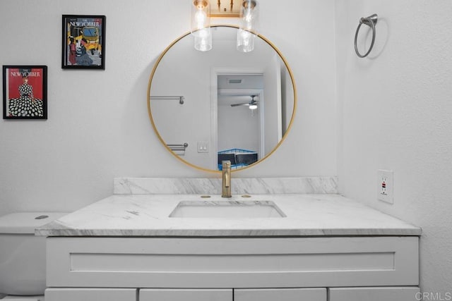 803 S Pacific St Unit 1, Oceanside, CA 92054 - bathroom with vanity and a ceiling fan
