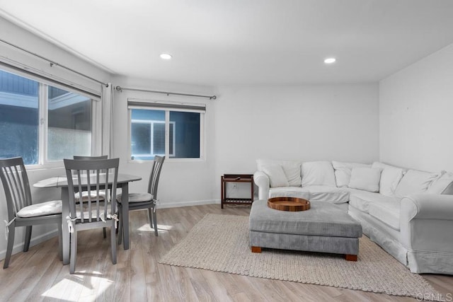 803 S Pacific St Unit 1, Oceanside, CA 92054 - living room featuring wood finished floors and recessed lighting