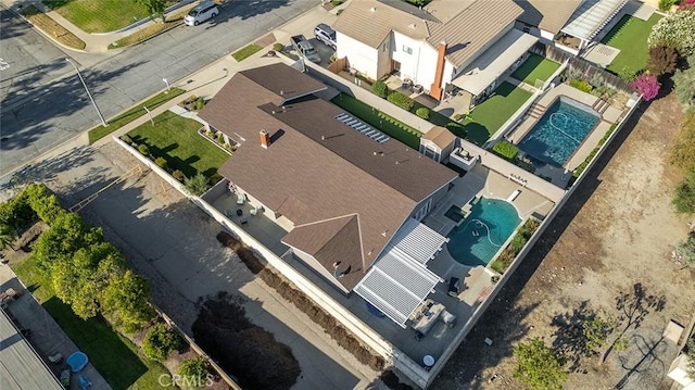 1092 Deborah St, Upland, CA 91784 - aerial view of residential area featuring a pool