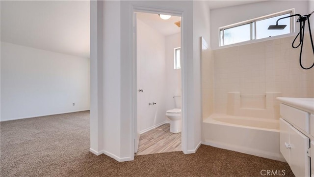 31995 Calle Ballentine, Temecula, CA 92592 - bathroom with vanity, bathing tub / shower combination, and carpet floors