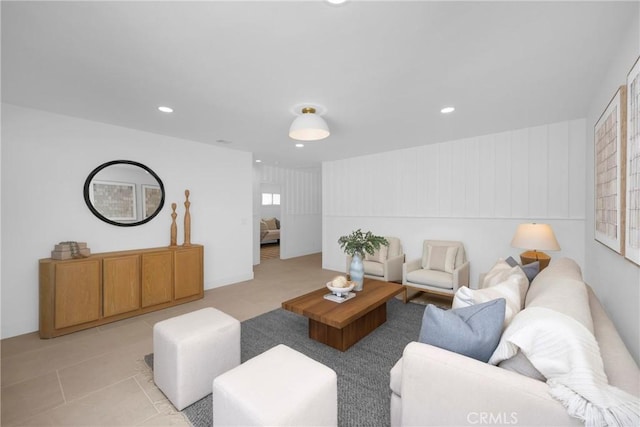 313 14th St, Seal Beach, CA 90740 - living room with light tile patterned floors and recessed lighting