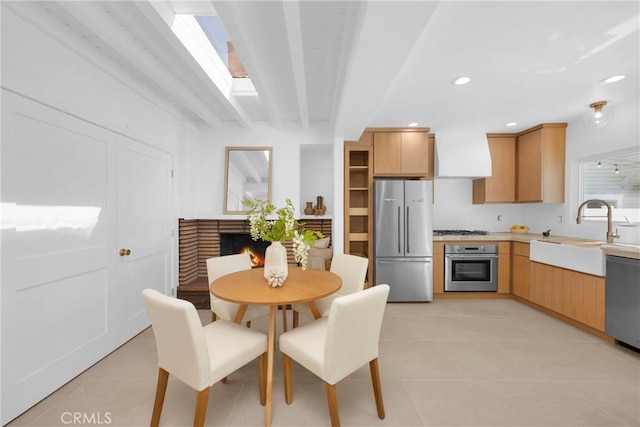 313 14th St, Seal Beach, CA 90740 - dining area featuring light tile patterned flooring and recessed lighting