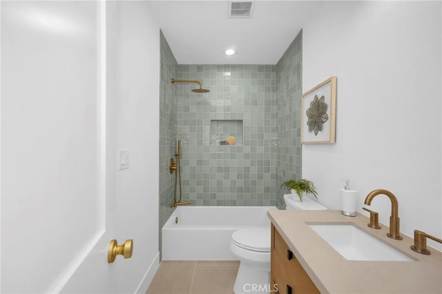 313 14th St, Seal Beach, CA 90740 - bathroom featuring tile patterned flooring, shower / tub combination, and vanity