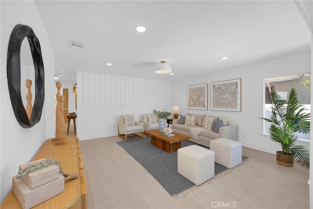 313 14th St, Seal Beach, CA 90740 - tiled living room with recessed lighting