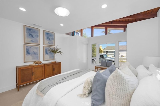 313 14th St, Seal Beach, CA 90740 - bedroom featuring access to exterior and recessed lighting