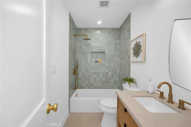 313 14th St, Seal Beach, CA 90740 - bathroom with vanity, tile patterned flooring, and tub / shower combination