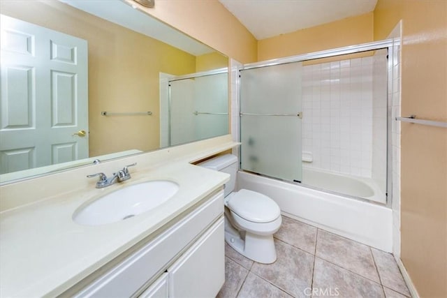 5709 Holly Ridge Dr, Camarillo, CA 93012 - bathroom featuring vanity, bath / shower combo with glass door, and tile patterned flooring