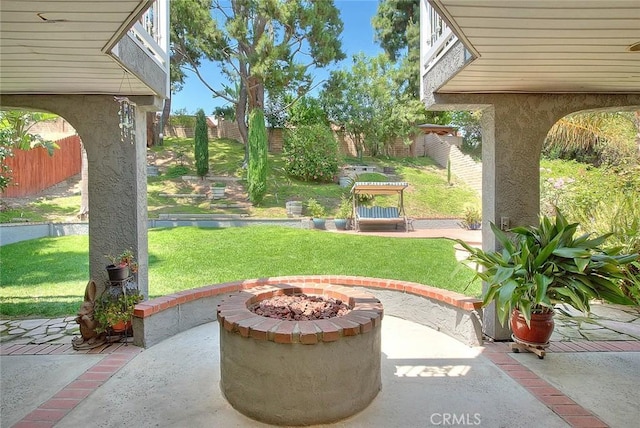 24 Edgebrook Dr, Phillips Ranch, CA 91766 - fenced backyard with a patio and an outdoor fire pit