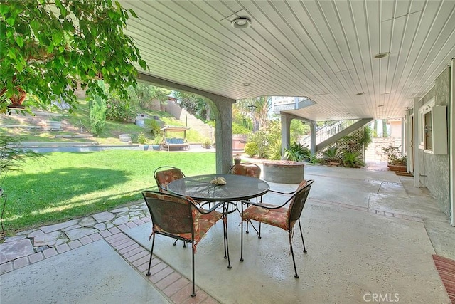 24 Edgebrook Dr, Phillips Ranch, CA 91766 - view of patio with stairway and outdoor dining area