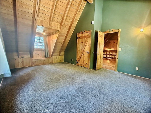 349 Golf Course Rd, Lake Arrowhead, CA 92352 - unfurnished bedroom with wooden ceiling and carpet