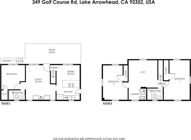 349 Golf Course Rd, Lake Arrowhead, CA 92352 - view of property floor plan