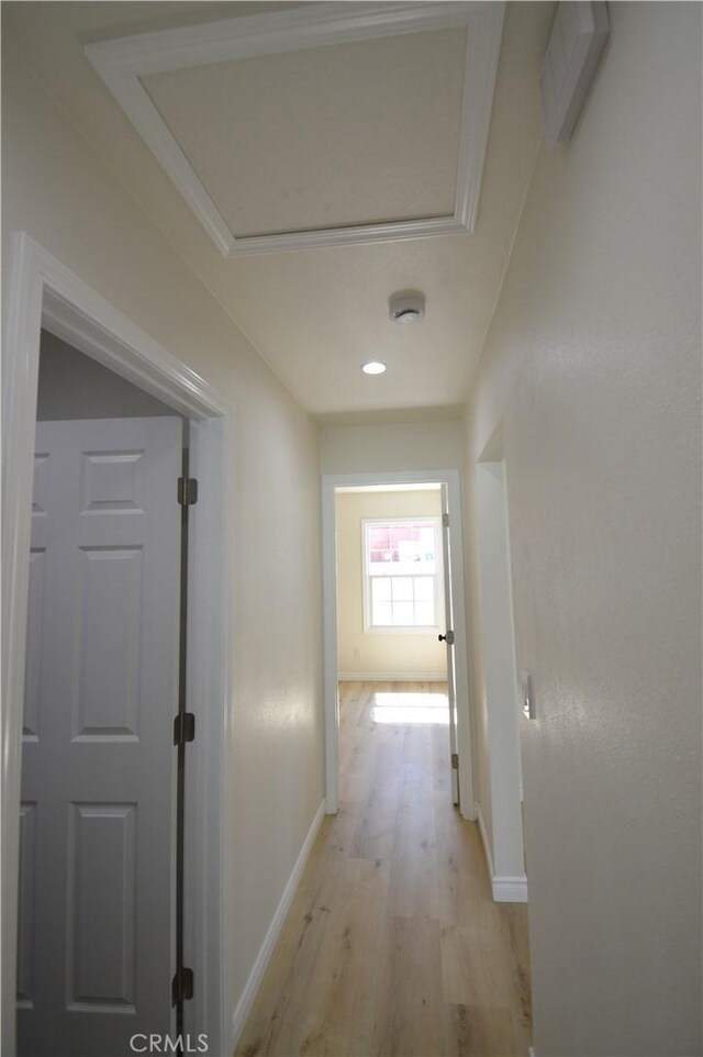 9422 Bartolo Ave, Pico Rivera, CA 90660 - corridor with light wood-style flooring and recessed lighting