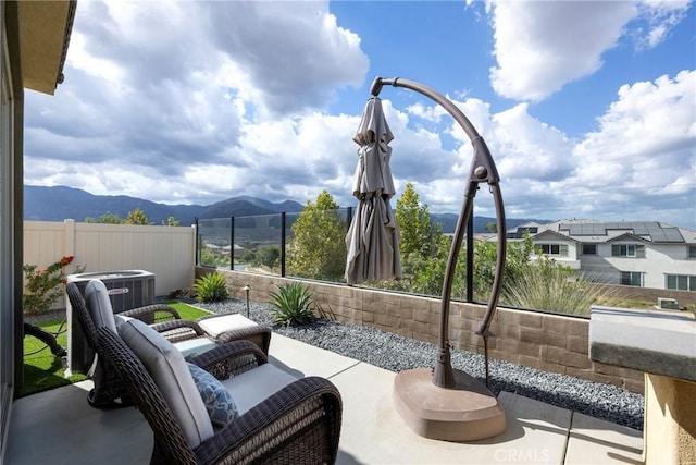 24185 Sprout Dr, Corona, CA 92883 - view of patio / terrace with a mountain view
