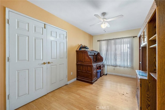 736 Highland Pl, San Dimas, CA 91773 - bedroom featuring light wood-style floors, a closet, and a ceiling fan