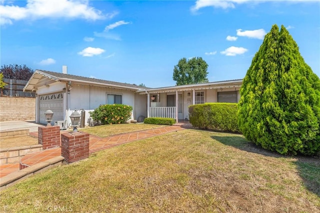 736 Highland Pl, San Dimas, CA 91773 - ranch-style home with a garage, a front yard, and a porch