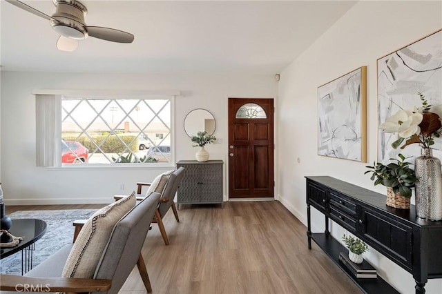 4709 W 149th St, Lawndale, CA 90260 - entrance foyer with wood finished floors and ceiling fan