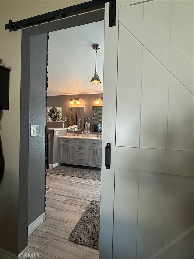 27505 Jasper Way, Castaic, CA 91384 - hallway with baseboards and light wood-style flooring