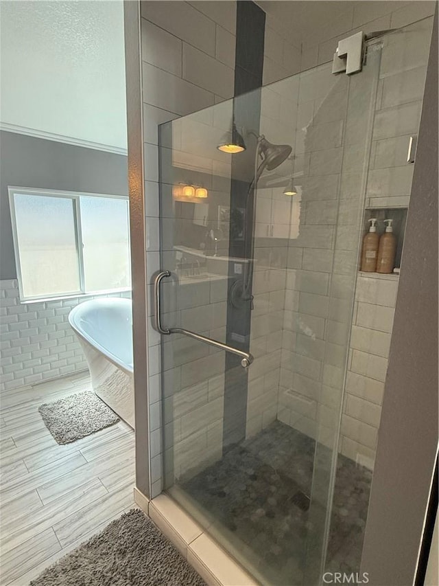 27505 Jasper Way, Castaic, CA 91384 - bathroom with a soaking tub and a shower stall