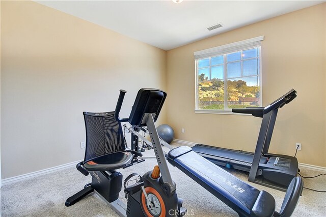 13033 Ridge Route Rd, Riverside, CA 92503 - workout room with baseboards and carpet floors