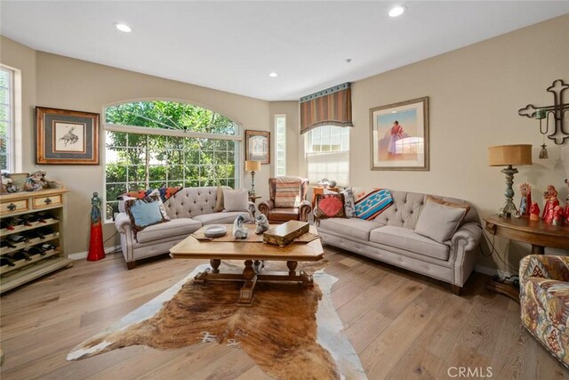 530 Bluerock Dr, San Luis Obispo, CA 93401 - living room featuring healthy amount of natural light, wood-type flooring, and recessed lighting