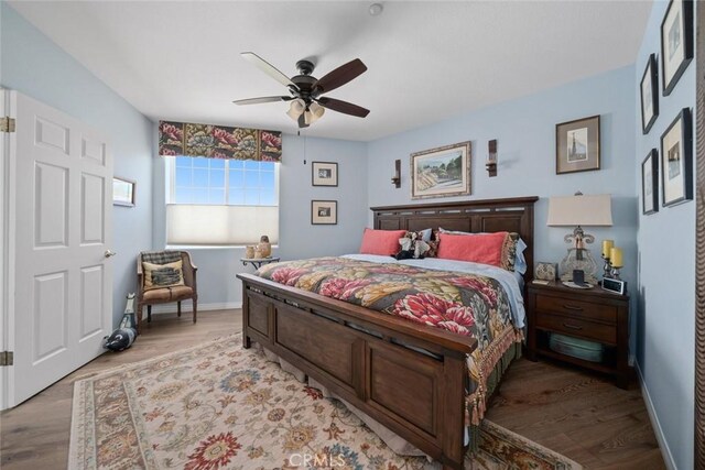 530 Bluerock Dr, San Luis Obispo, CA 93401 - bedroom featuring light wood-style floors and a ceiling fan
