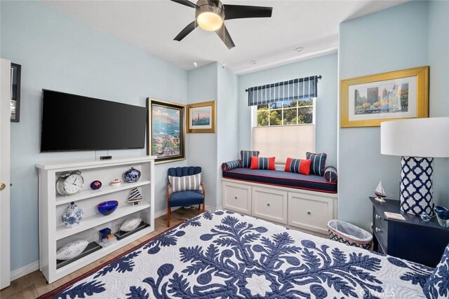530 Bluerock Dr, San Luis Obispo, CA 93401 - bedroom with wood finished floors and ceiling fan