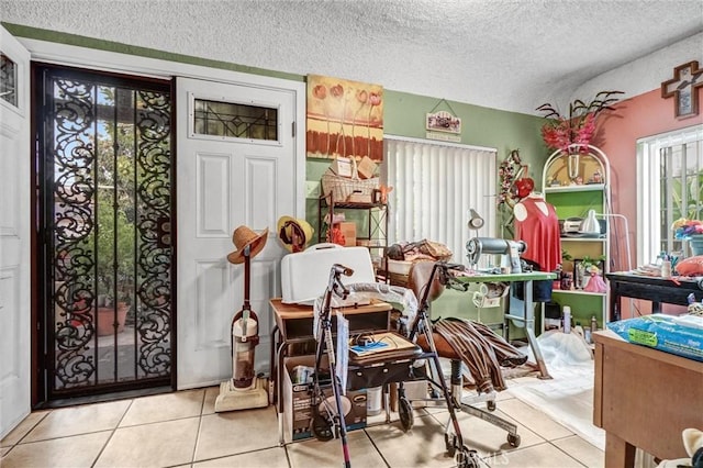 11847 Alabama St, Los Angeles, CA 90059 - dining space with a textured ceiling and tile patterned floors