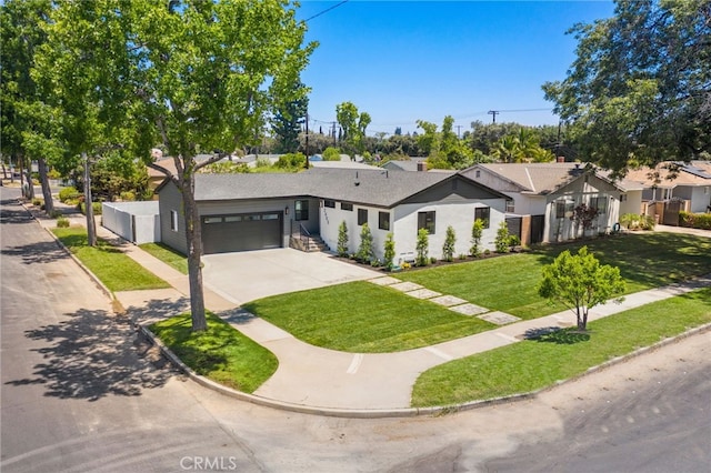 2405 Larchmont Ave, Santa Ana, CA 92706 - view of front of property with a garage, concrete driveway, and a front yard