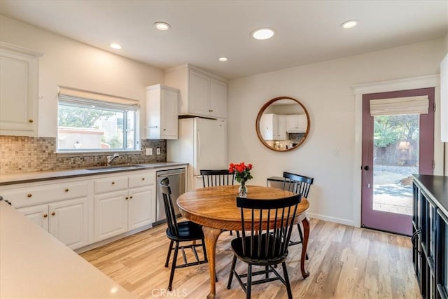 680 Howard St, San Luis Obispo, CA 93401 - kitchen with dishwasher, healthy amount of natural light, white cabinetry, and recessed lighting