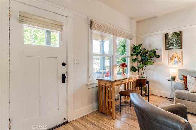 680 Howard St, San Luis Obispo, CA 93401 - entryway with light wood-style flooring and baseboards