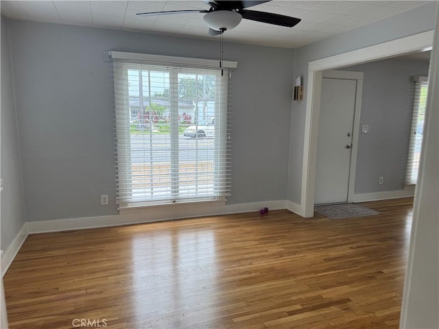 714 E Chapman Ave, Fullerton, CA 92831 - spare room featuring ceiling fan and wood finished floors