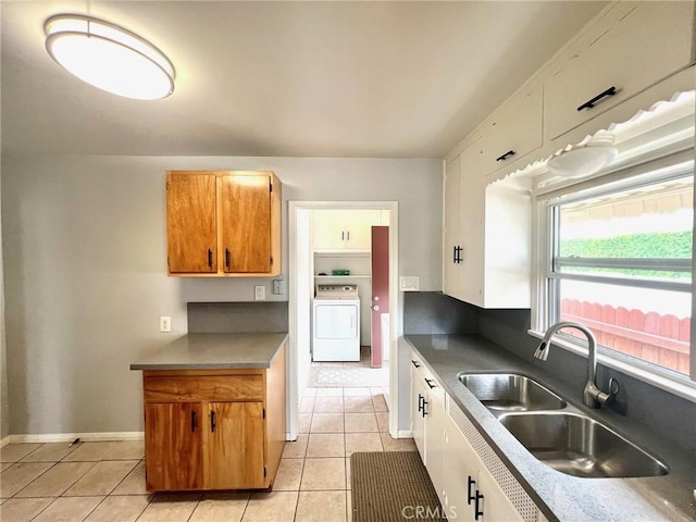 714 E Chapman Ave, Fullerton, CA 92831 - kitchen featuring washer / dryer and light tile patterned floors