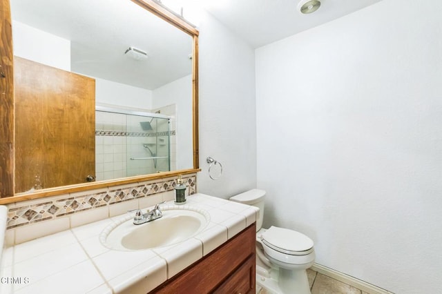 352 Cedarbrook Dr, Twin Peaks, CA 92391 - full bathroom with vanity, a shower stall, and tile patterned flooring