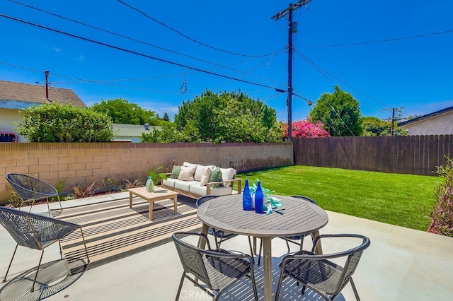 2609 S Leland St, San Pedro, CA 90731 - fenced backyard with a patio and outdoor lounge area