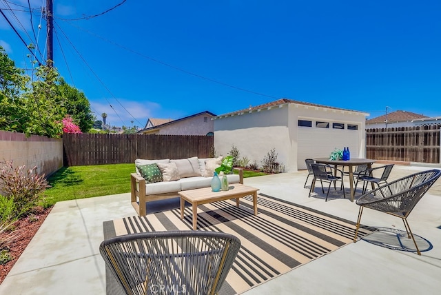 2609 S Leland St, San Pedro, CA 90731 - fenced backyard with a patio, an outdoor living space, and outdoor dining area