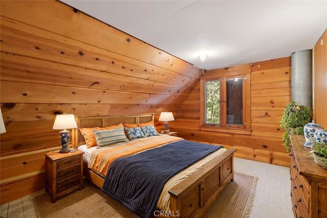 83634 Presidents Ln, Wilsona Gardens, CA 93633 - bedroom featuring vaulted ceiling and wood walls