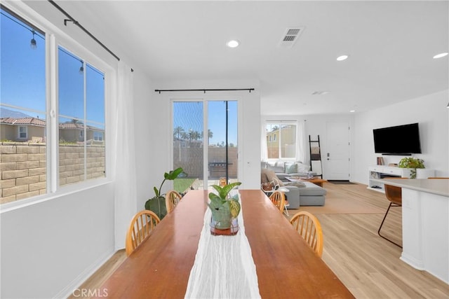 389 Allen Dr, Santa Paula, CA 93060 - dining space featuring light wood-style floors and recessed lighting