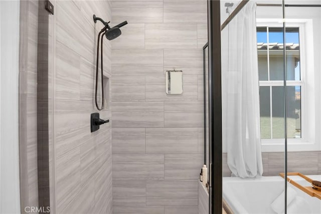 389 Allen Dr, Santa Paula, CA 93060 - full bath with tiled shower and a tub to relax in